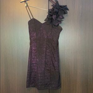 Betsy & Adam One Shoulder Ruffle Mini